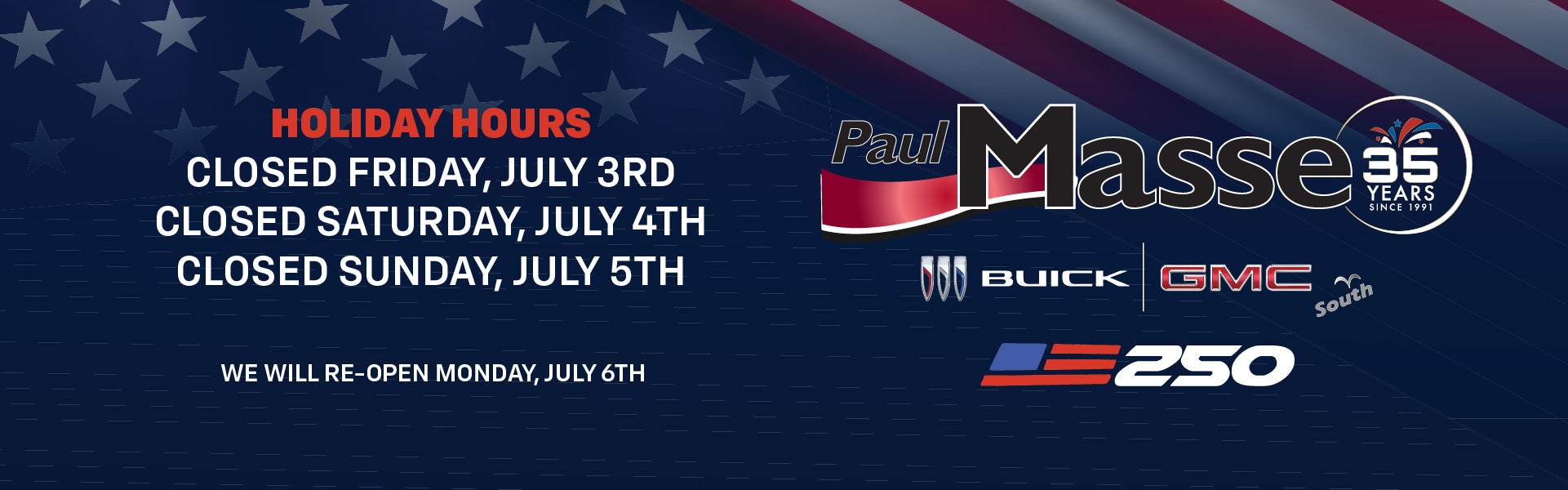 paul masse 4th of july hours